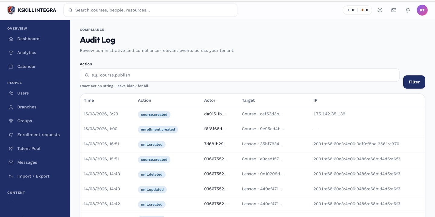 Audit log